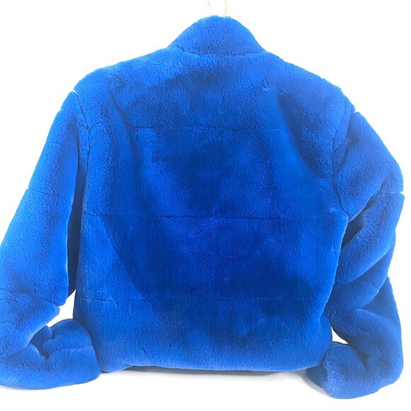 COBALT BLUE FAUX SOFT FUR JACKET by PRETTY LITTLE THING - Picture 2 of 10